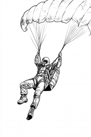 Parachuter Descending