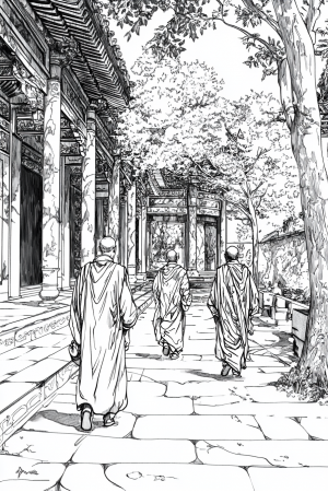 Monks Walking