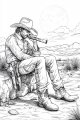 Cowboys Bundle Vol. 1 - 10 Printable Coloring Pages