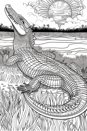 Crocodile Sunbathing