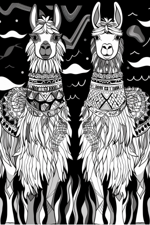 Llamas Bundle Vol. 2 - 10 Printable Coloring Pages