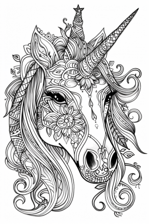 Unicorns Bundle Vol. 1 - 10 Printable Coloring Pages