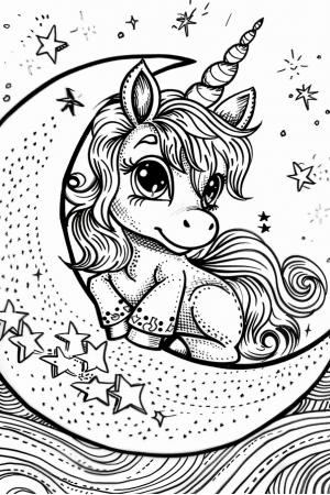 Unicorns Bundle Vol. 1 - 10 Printable Coloring Pages
